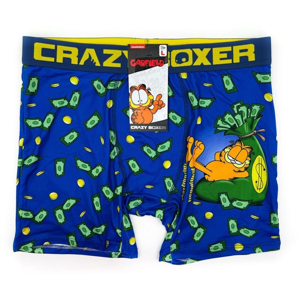 NWT New Garfield Crazy Boxer Briefs Mens Size Large Underwear Nickelodeon 90s